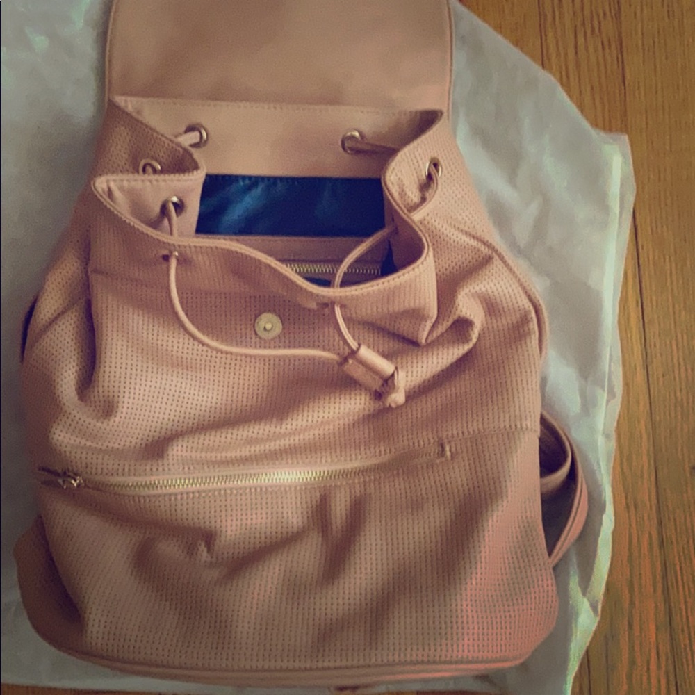 Blush Pink leather backpack